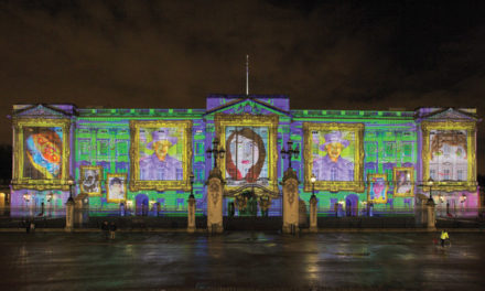 Record-breaking artwork projected onto London landmark