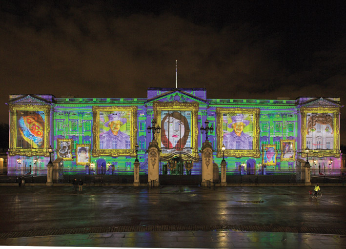 Record-breaking artwork projected onto London landmark