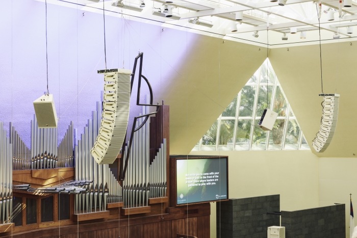 Meyer Sound LINA Arrays flown in the first trio of churches
