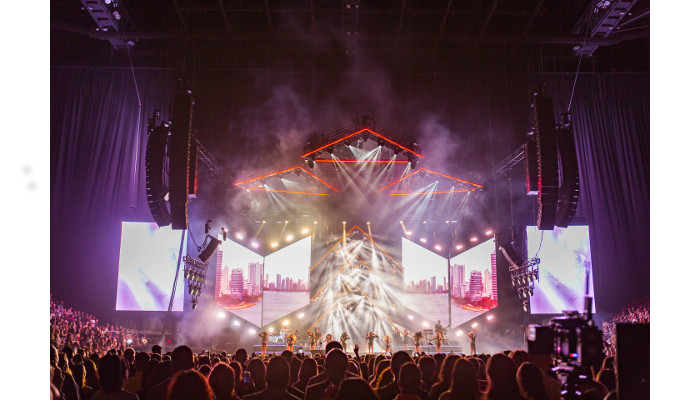 Maluma F.A.M.E. tour ignites two continents under Meyer Sound LEO Family Power