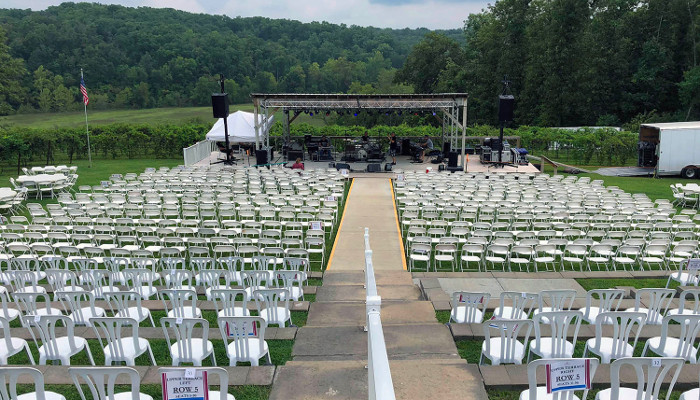 Two Danley speakers for 3,000 people
